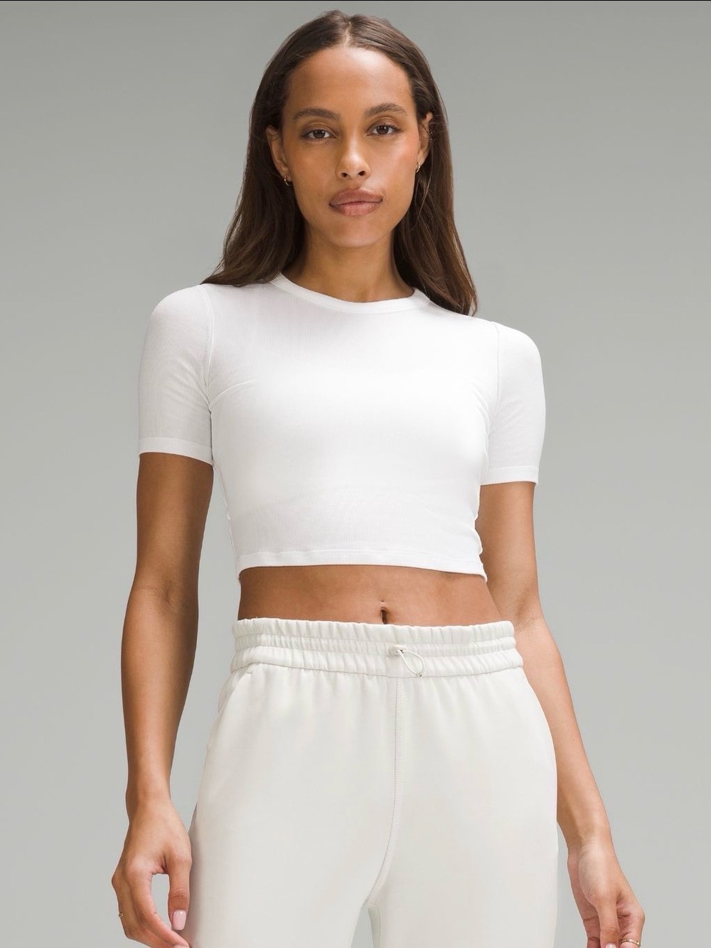 NWT Lululemon Hold Tight Straight Hem Cropped T-shirt in White
